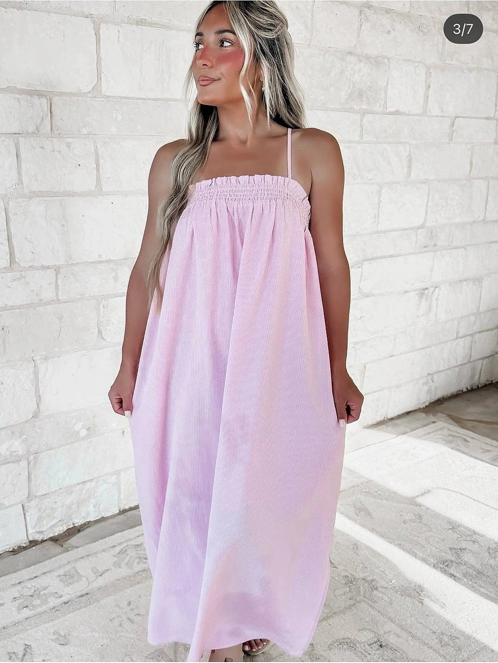 Pink striped Midi Dress Like New